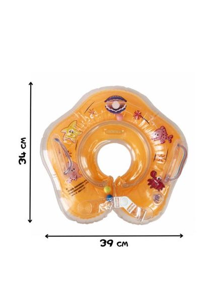 Коло для купання новонароджених на шию з перших днів життя з регулюванням розміру Mumlove Помаранчевий 906 фото