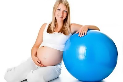 М'яч для фітнесу (фітбол для вагітних, для новонароджених, для занять із немовлятами) 65 см Profit Ball Блакитний 12488 фото