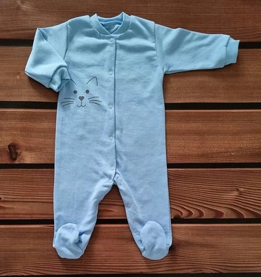 Утеплений чоловічок для малюків зріст 68 см (3-6 місяців) футер BST Блакитний 2802-2 фото