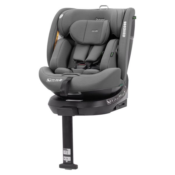 Автокрісло з поворотом та опорною стійкою ISOFIX Octopus CARRELLO на зріст 40-150 см Сірий CRL-16002 Seashell Grey фото