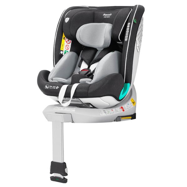 Автокрісло з поворотом та опорною стійкою ISOFIX Revolt CARRELLO на зріст 40-150 см Сірий CRL-15805 Sky Grey фото